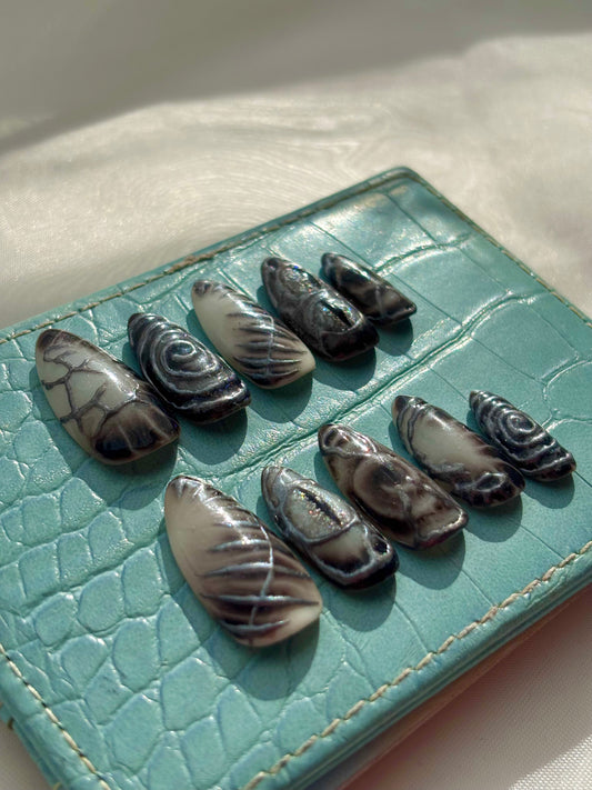 Midnight Marble Press-On Nails