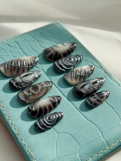 Midnight Marble Press-On Nails