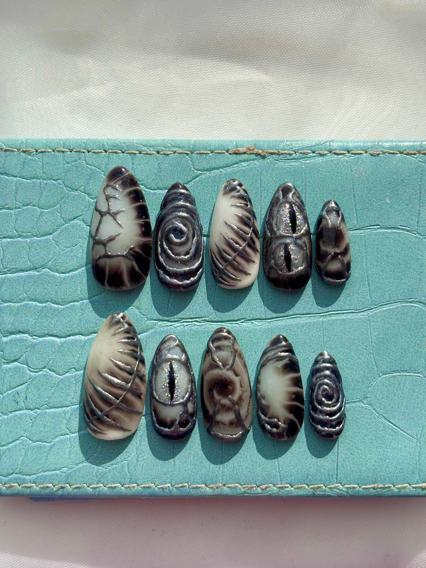 Midnight Marble Press-On Nails