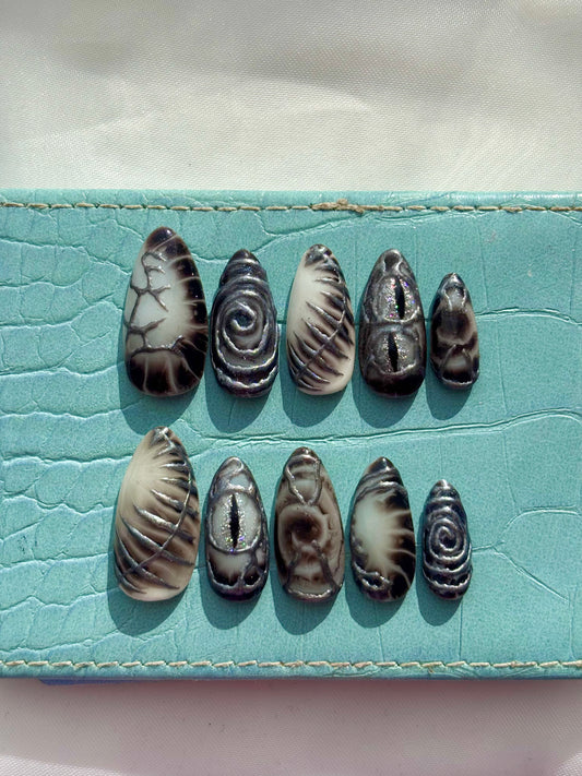 Midnight Marble Press-On Nails