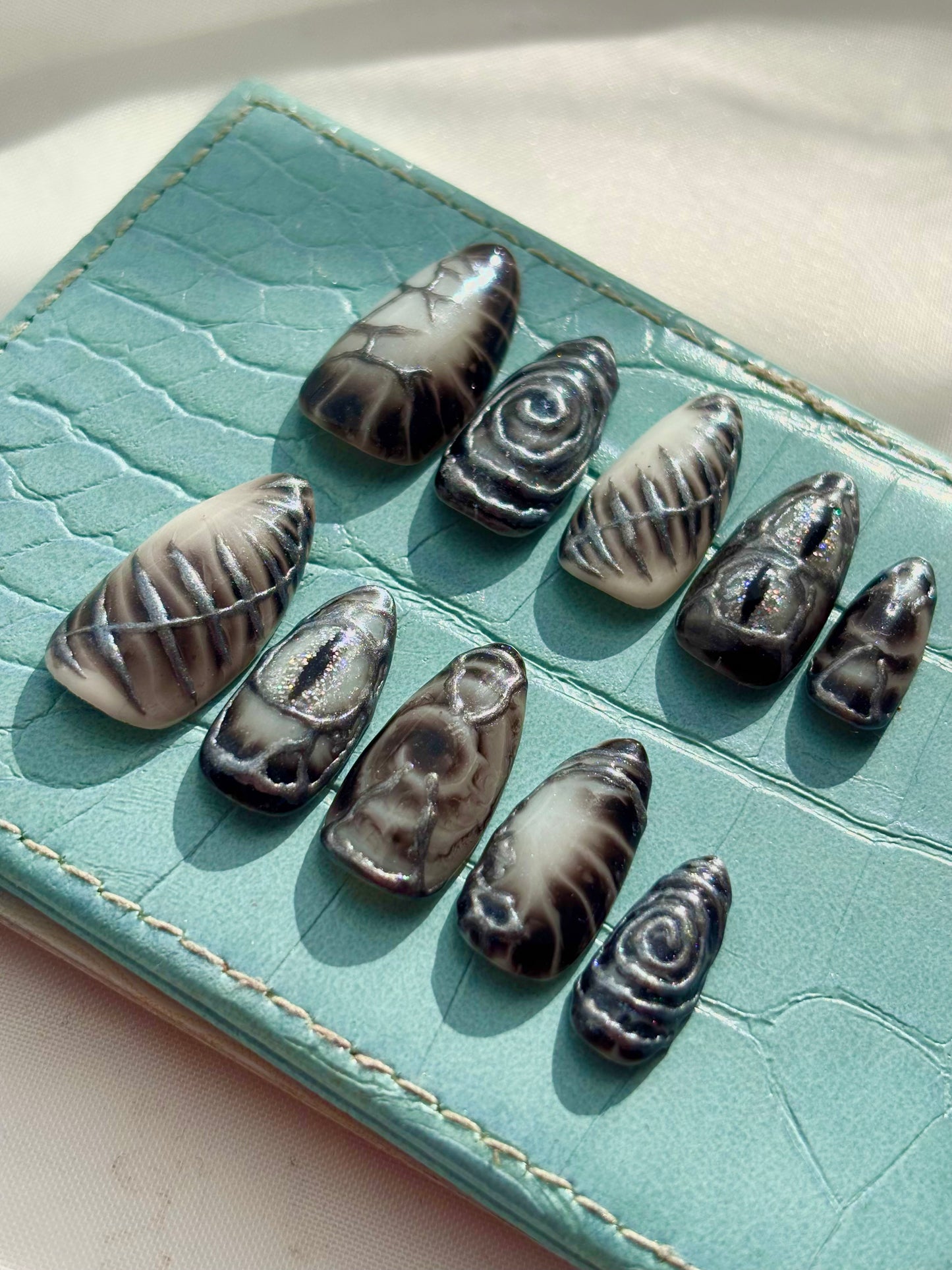 Midnight Marble Press-On Nails