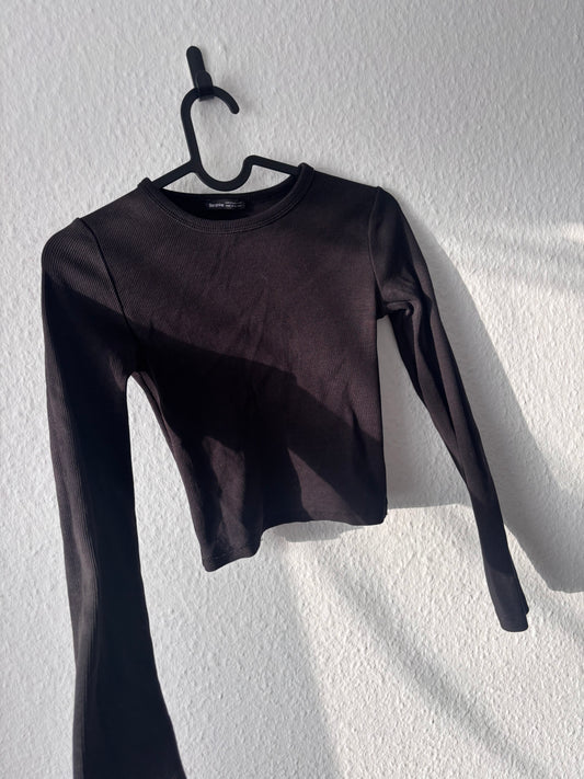 Bershka Long-Sleeve Crop Top