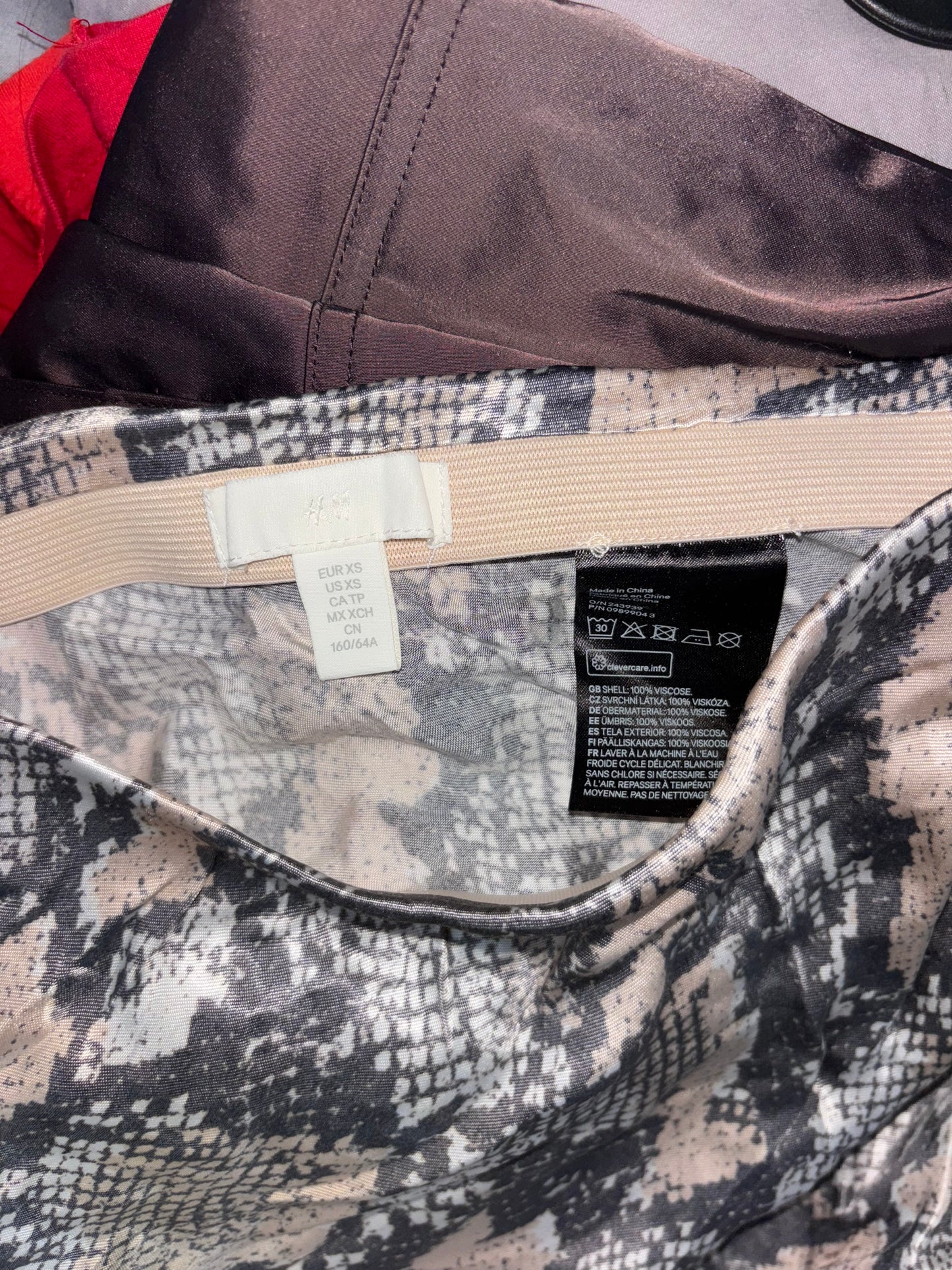 H&M Snake Pattern Mini Skirt